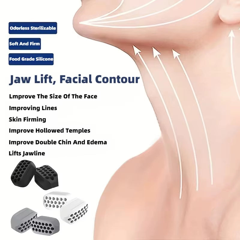 1/2Pcs Large Jaw Exerciser Fitness Jawline Muscle Training Double Chin Reducer Neck Face Slimming Mouth Jawliner Silicone Chew